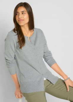 Outlet Chaqueta de punto fino con algodón reciclado Mujer Básicos|Jerséis
