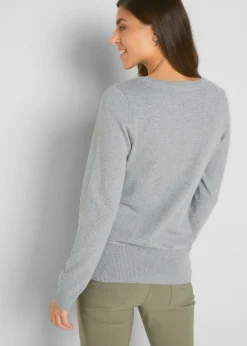Outlet Chaqueta de punto fino con algodón reciclado Mujer Básicos|Jerséis