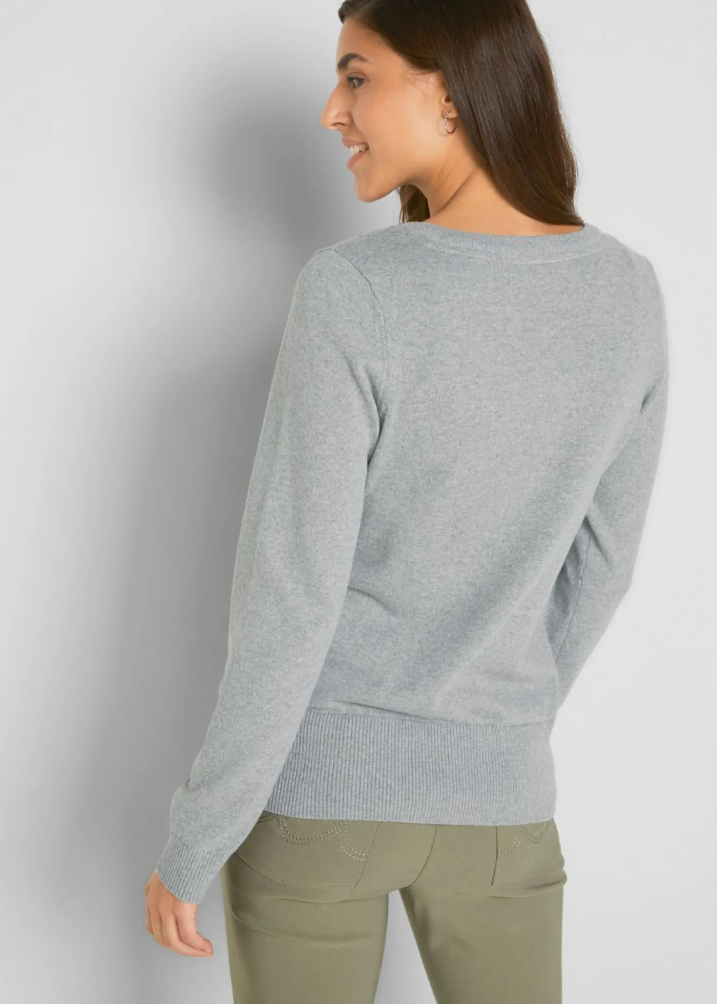 Outlet Chaqueta de punto fino con algodón reciclado Mujer Básicos|Jerséis