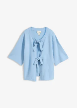 Sale Chaqueta de punto fino con lazo Mujer Jerséis|Novedades