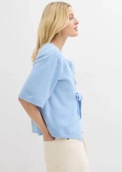 Sale Chaqueta de punto fino con lazo Mujer Jerséis|Novedades
