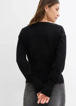 Online Chaqueta de punto fino con cuello redondo Mujer Jerséis|Novedades