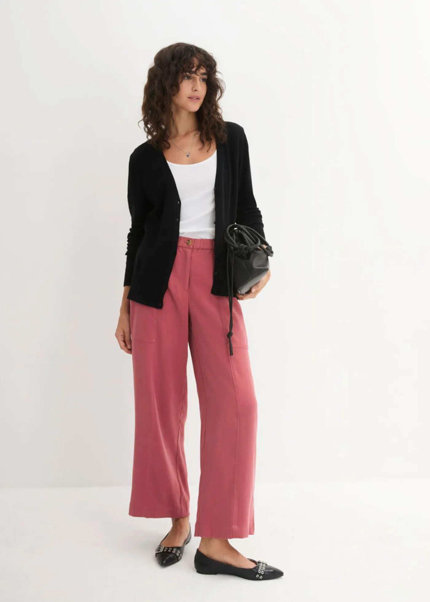 Chaqueta de punto fino con botones Mujer Básicos|Jerséis