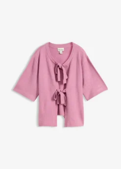 Online Chaqueta de punto fino con lazo Mujer Jerséis|Novedades