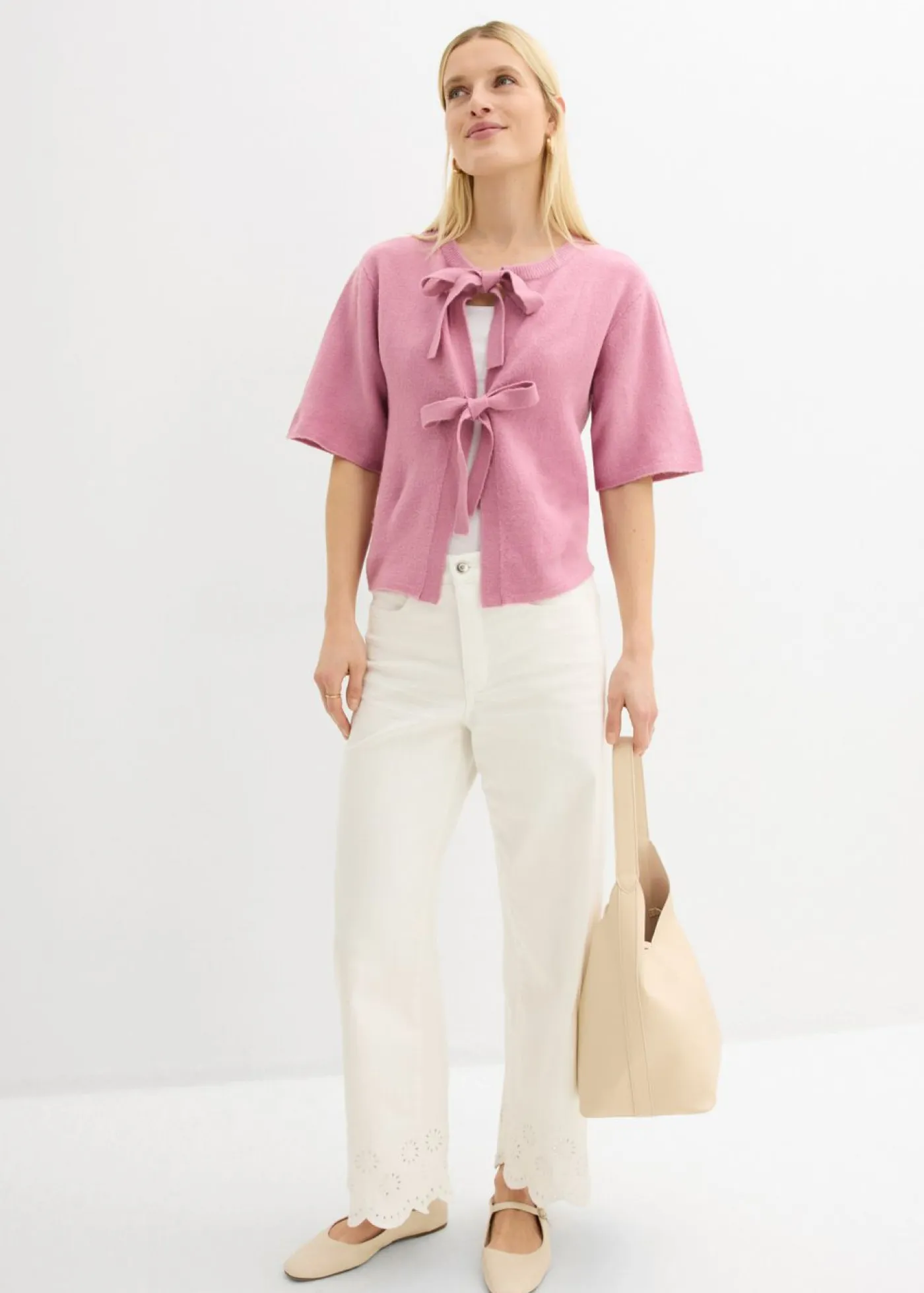 Online Chaqueta de punto fino con lazo Mujer Jerséis|Novedades