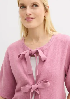 Online Chaqueta de punto fino con lazo Mujer Jerséis|Novedades