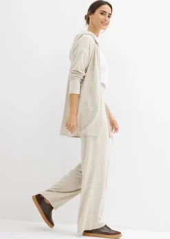 Outlet Chaqueta de punto fino de mezcla de viscosa con aspecto de punto Mujer Básicos|Camisetas