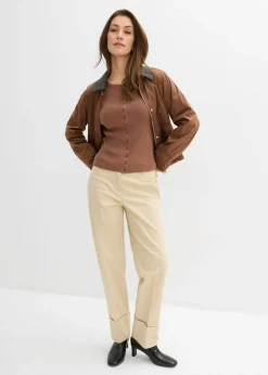 Outlet Chaqueta de punto fino de mezcla de viscosa suave Mujer Jerséis|Novedades