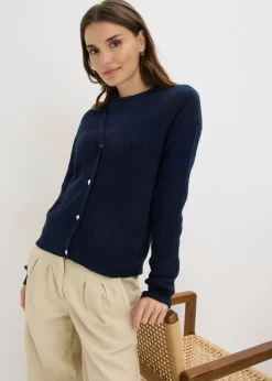 Online Chaqueta de punto fino de mezcla de viscosa Mujer Jerséis|Ropa De Punto