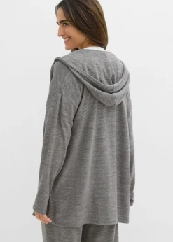 Chaqueta de punto fino de mezcla de viscosa con aspecto de punto Mujer Básicos|Camisetas