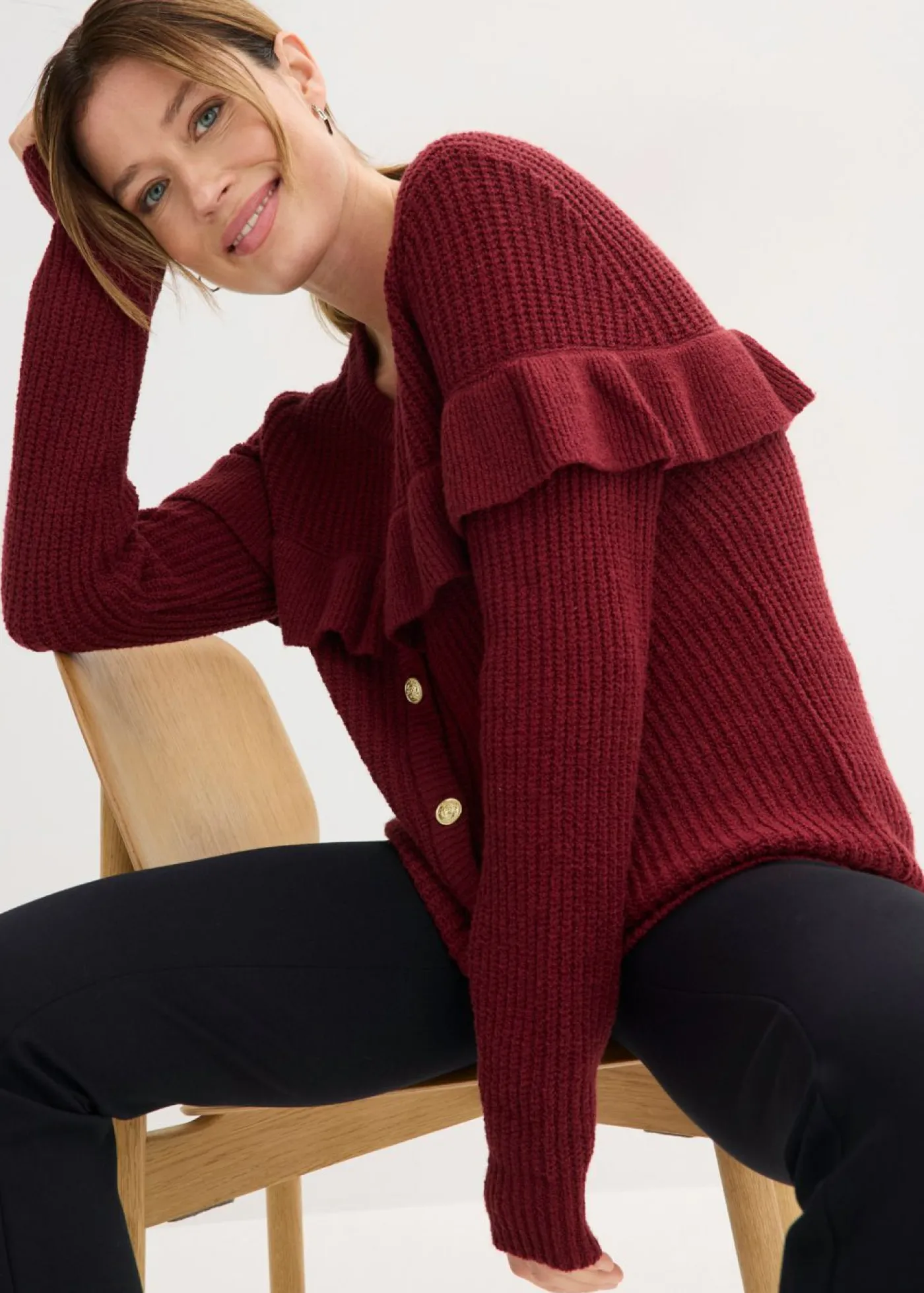 Best Chaqueta de punto fino de mezcla de algodón Mujer Jerséis|Ropa De Punto