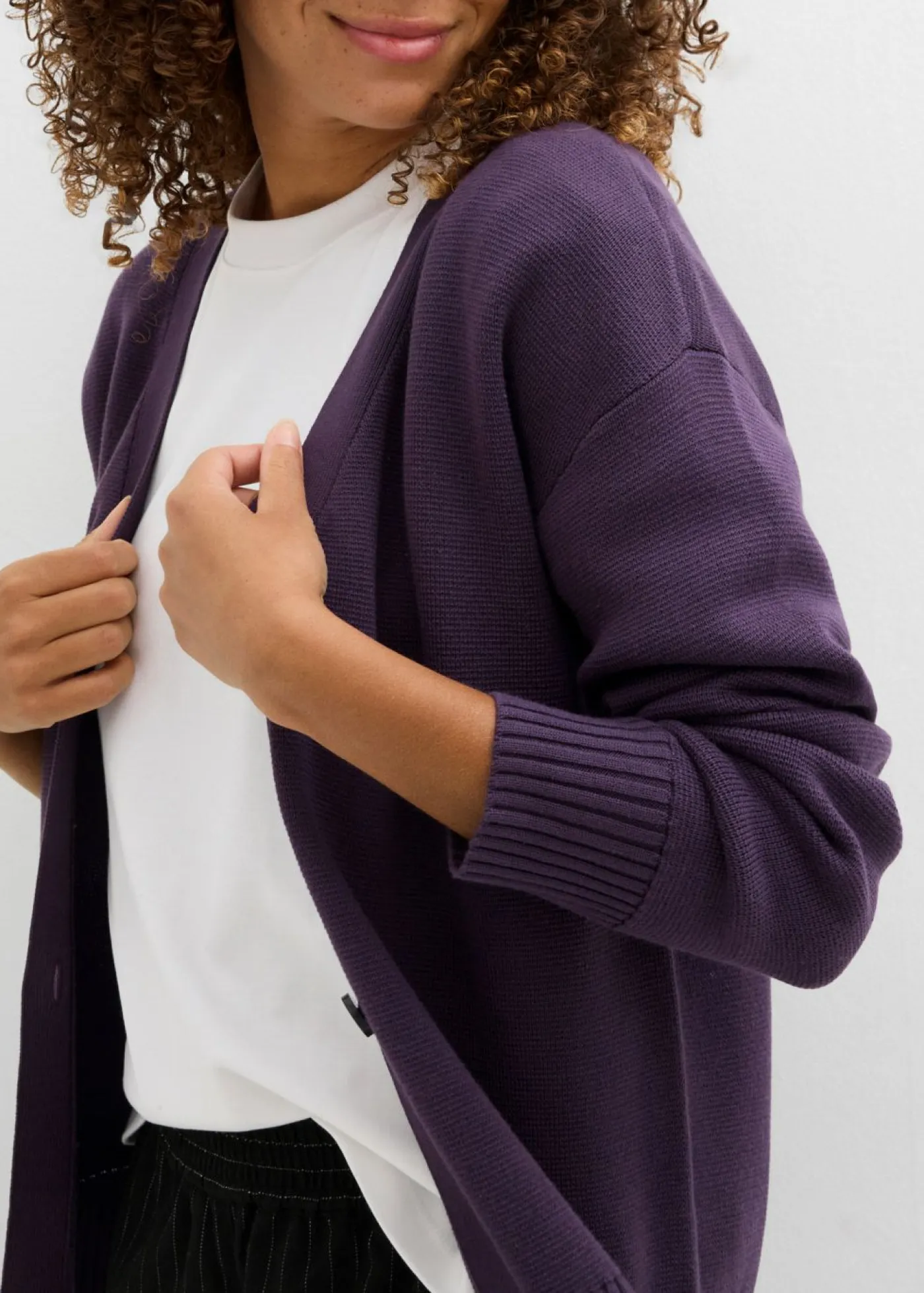 Clearance Chaqueta de punto fino Milano de canalé Mujer Básicos|Jerséis