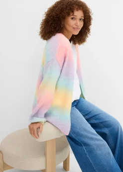 Outlet Chaqueta de punto grueso en suave mezcla de lana Mujer Jerséis|Ropa De Punto