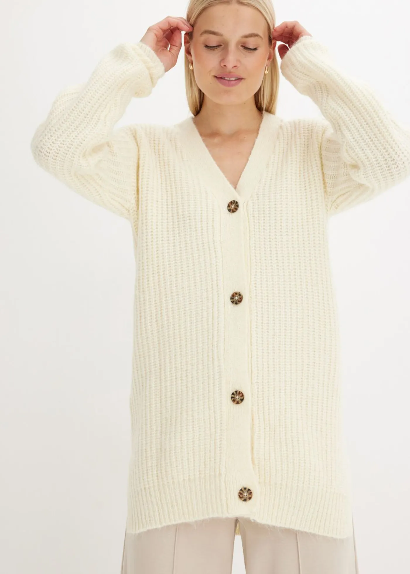 New Chaqueta de punto grueso de suave mezcla de lana Mujer Jerséis|Ropa De Punto