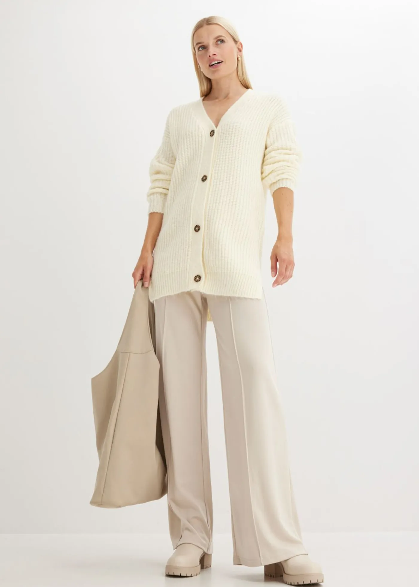 New Chaqueta de punto grueso de suave mezcla de lana Mujer Jerséis|Ropa De Punto