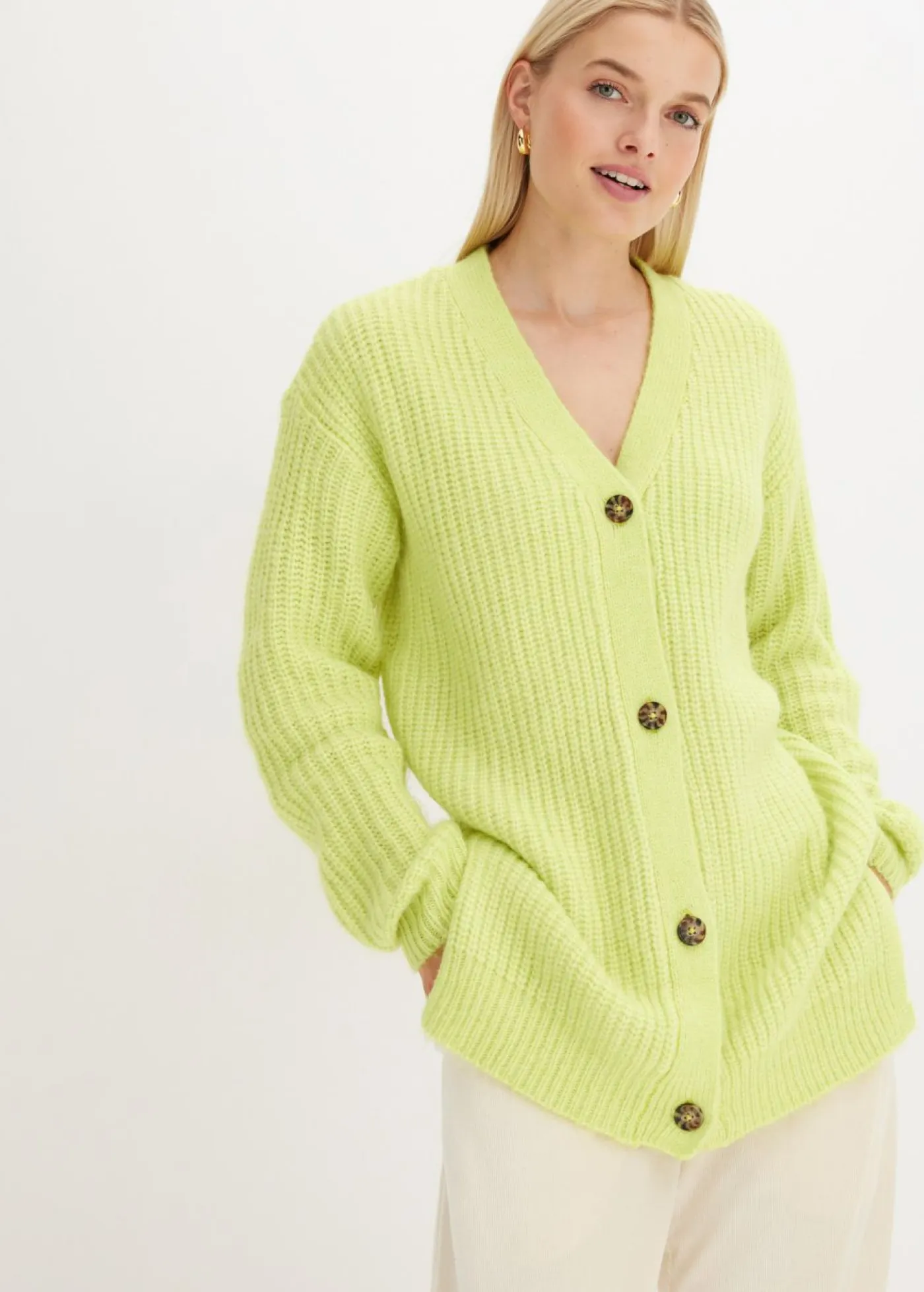 Clearance Chaqueta de punto grueso de suave mezcla de lana Mujer Jerséis|Ropa De Punto