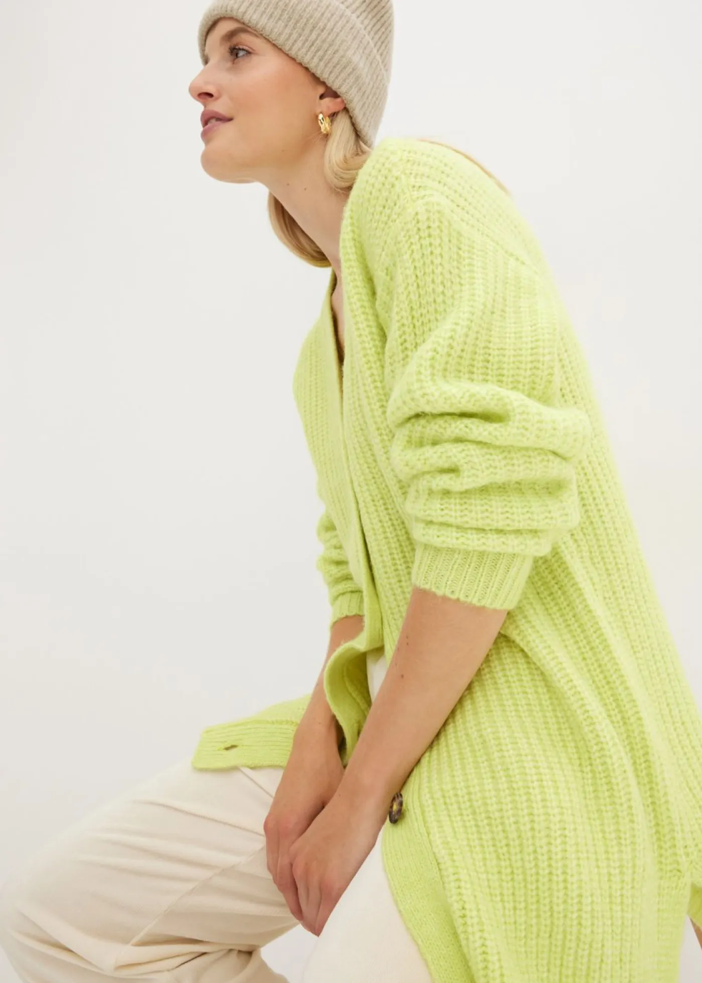 Clearance Chaqueta de punto grueso de suave mezcla de lana Mujer Jerséis|Ropa De Punto