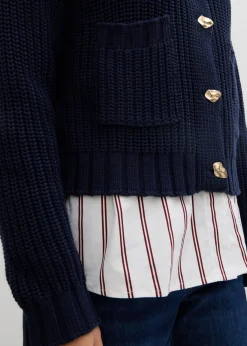 New Chaqueta de punto grueso con botones con efecto martillado Mujer Jerséis|Ropa De Punto