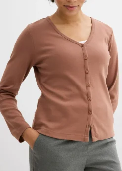Best Chaqueta de punto grueso de algodón orgánico puro Mujer Básicos|Camisetas