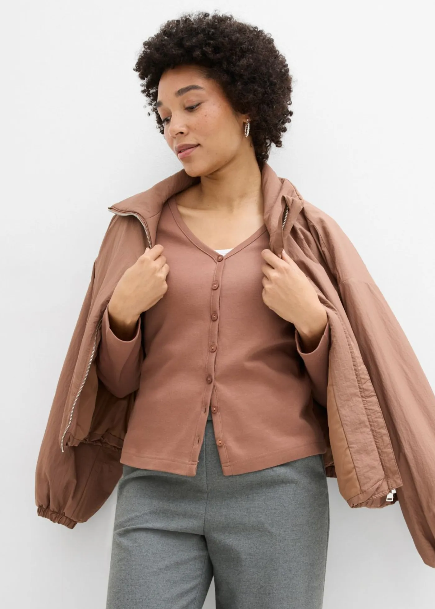Best Chaqueta de punto grueso de algodón orgánico puro Mujer Básicos|Camisetas