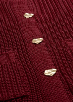 New Chaqueta de punto grueso con botones con efecto martillado Mujer Jerséis|Ropa De Punto
