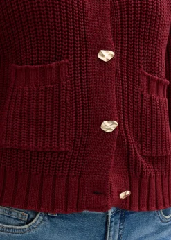 New Chaqueta de punto grueso con botones con efecto martillado Mujer Jerséis|Ropa De Punto