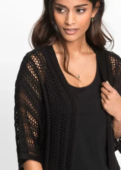 Hot Chaqueta de punto larga con calados Mujer Jerséis|Ropa De Punto