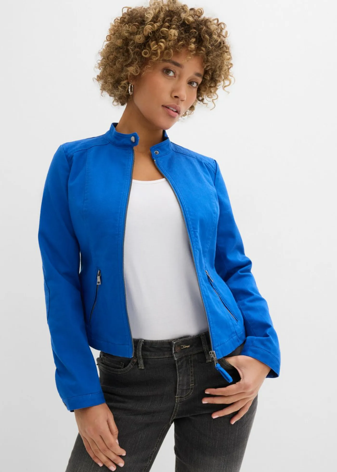 Clearance Chaqueta de sarga de algodón con insertos elásticos en los laterales Mujer Chaquetas Y Abrigos