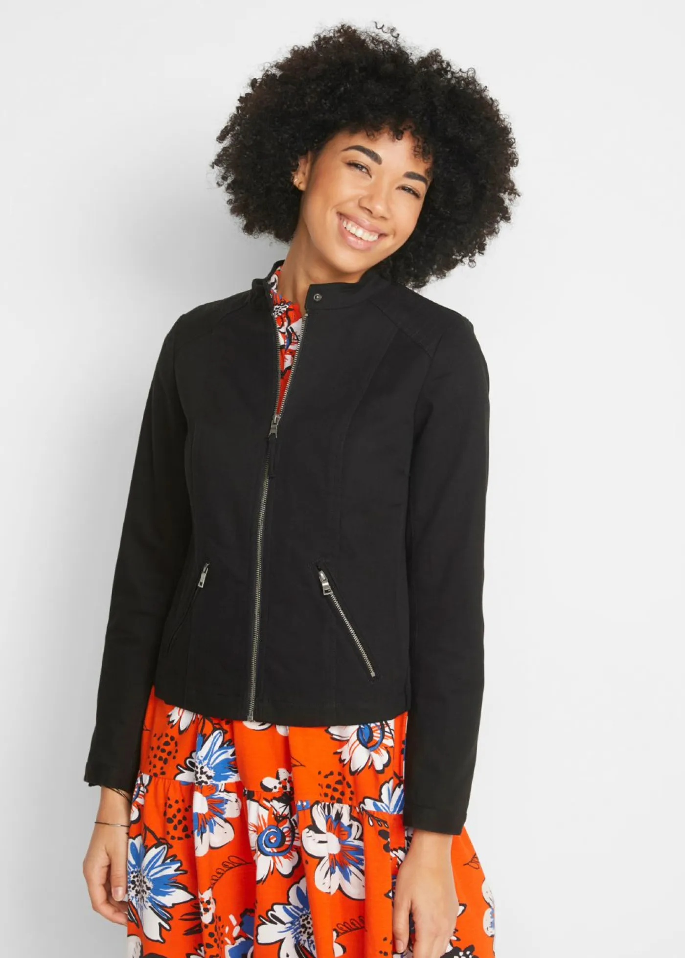 Online Chaqueta de sarga de algodón con insertos elásticos en los laterales Mujer Chaquetas Y Abrigos
