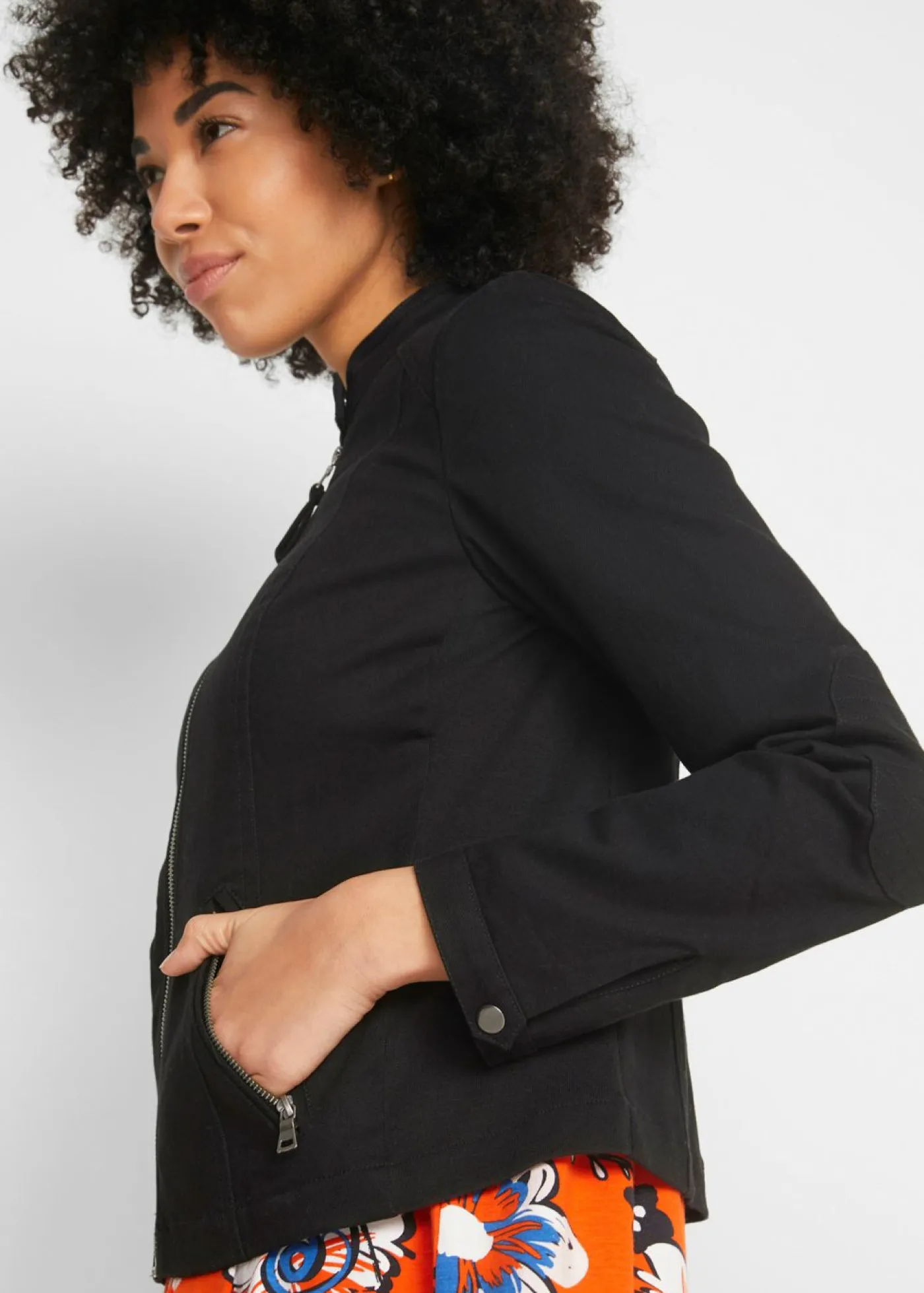 Online Chaqueta de sarga de algodón con insertos elásticos en los laterales Mujer Chaquetas Y Abrigos