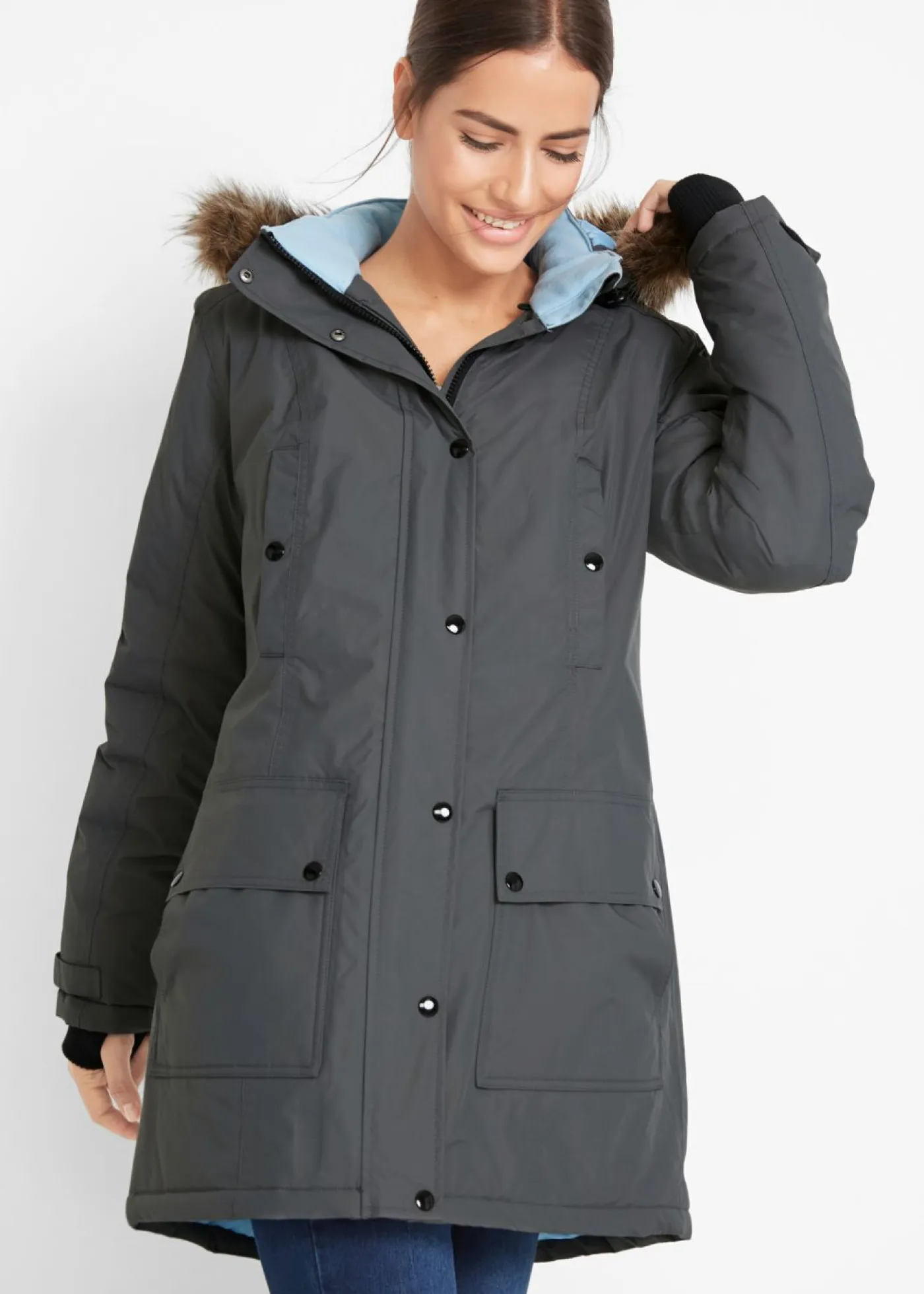 Clearance Chaqueta funcional de trekking con capucha, diseño largo y tejido impermeable Mujer Chaquetas Y Abrigos