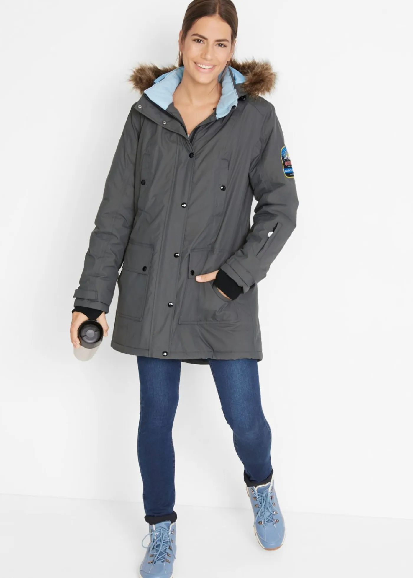 Clearance Chaqueta funcional de trekking con capucha, diseño largo y tejido impermeable Mujer Chaquetas Y Abrigos