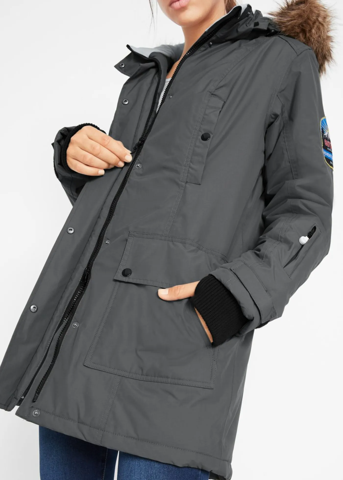 Clearance Chaqueta funcional de trekking con capucha, diseño largo y tejido impermeable Mujer Chaquetas Y Abrigos