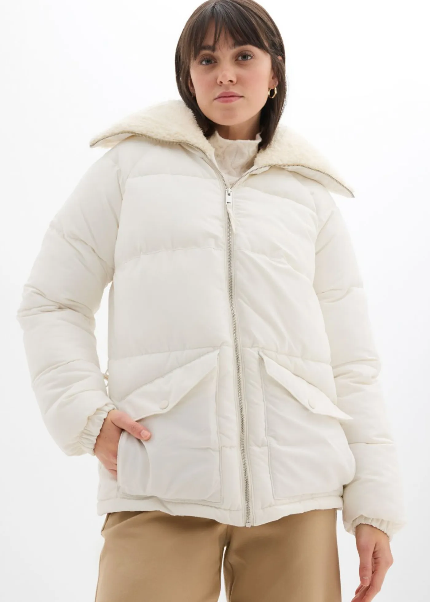 Hot Chaqueta guateada con cuello de pelo Mujer Chaquetas Y Abrigos