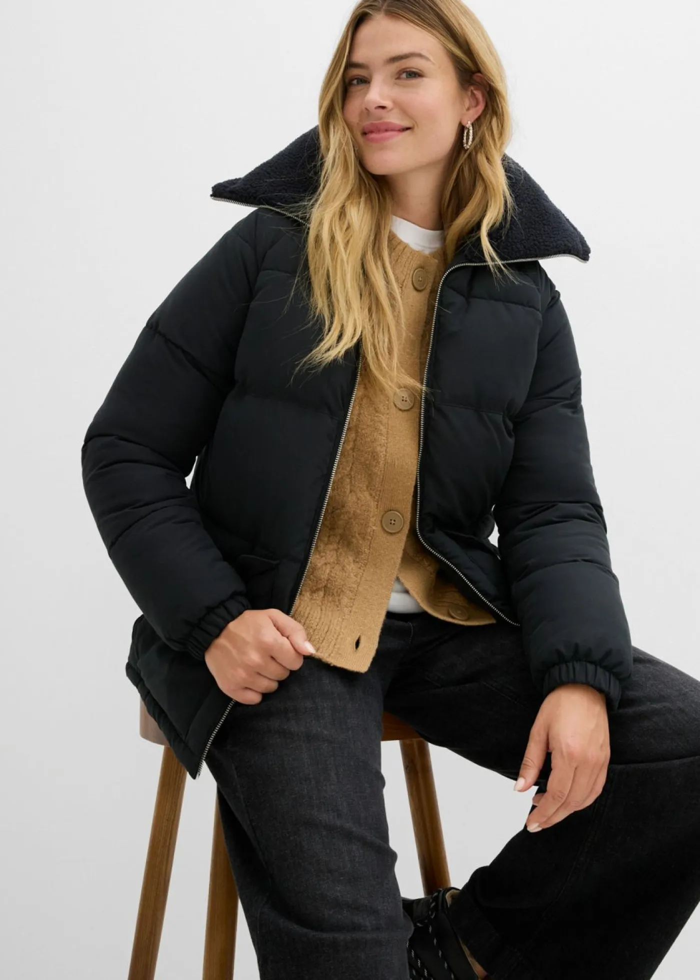 Best Chaqueta guateada con cuello de pelo Mujer Chaquetas Y Abrigos
