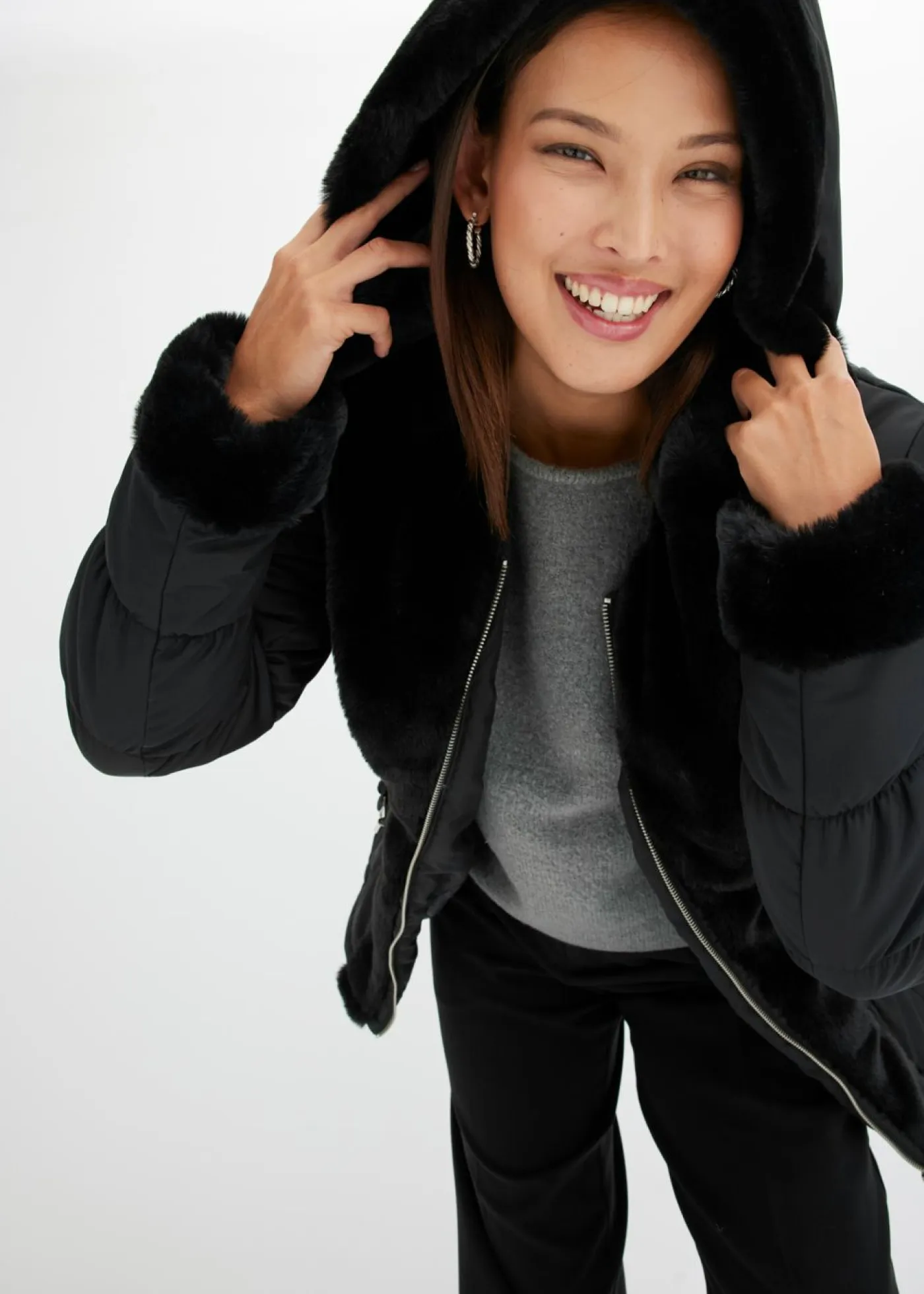 Outlet Chaqueta guateada con pelo sintético Mujer Chaquetas Y Abrigos