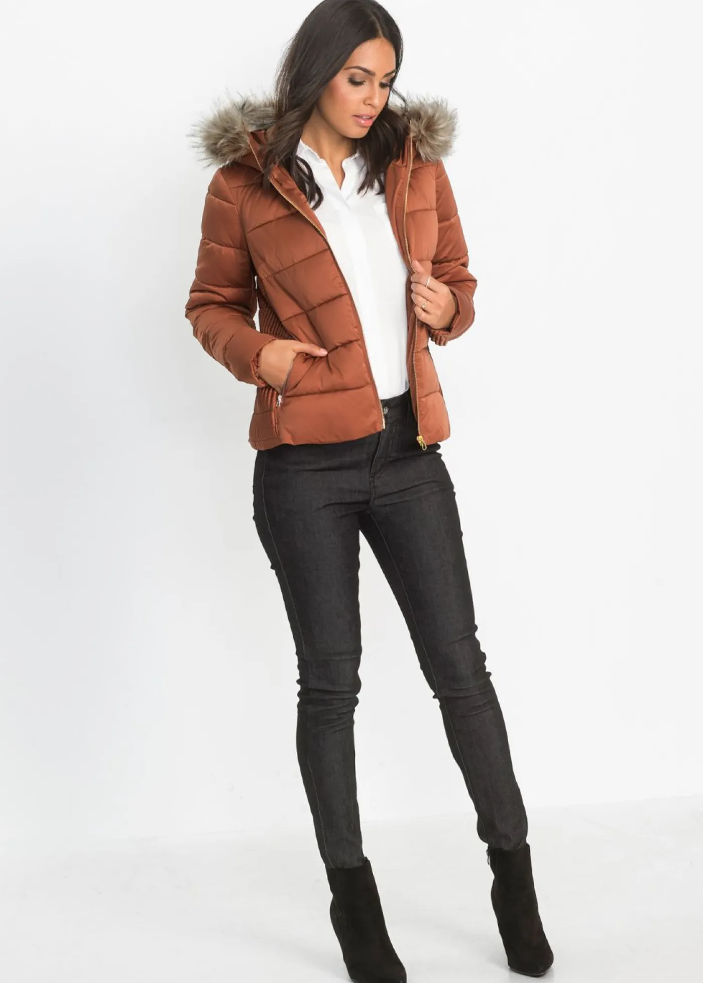 New Chaqueta guateada de poliéster reciclado Mujer Chaquetas Y Abrigos