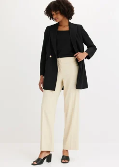 New Chaqueta larga con botones decorativos Mujer Blazers