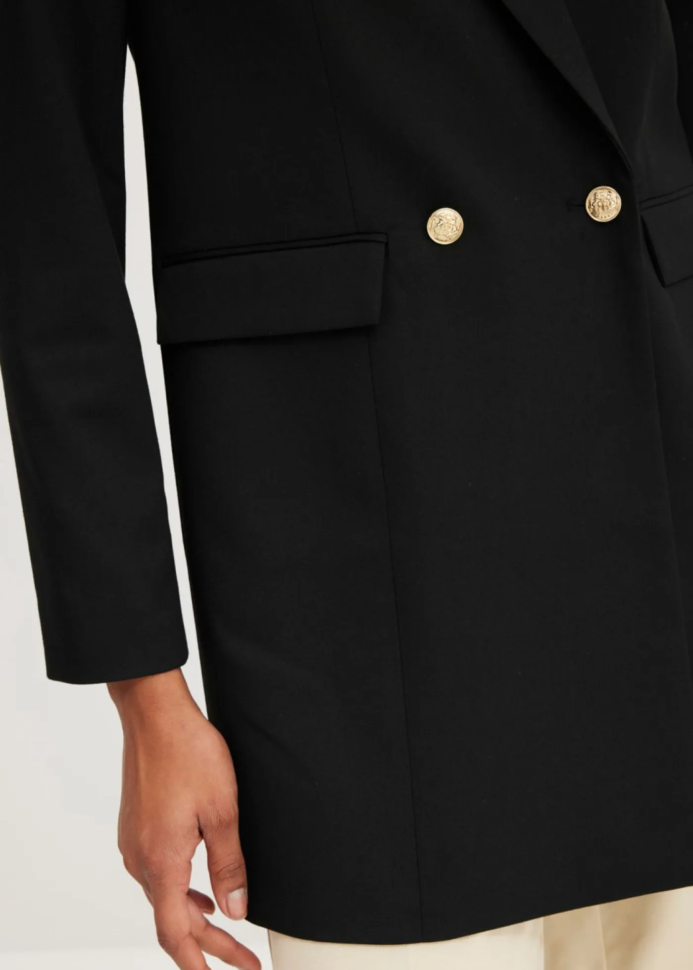 New Chaqueta larga con botones decorativos Mujer Blazers