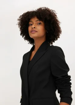 New Chaqueta larga con botones decorativos Mujer Blazers