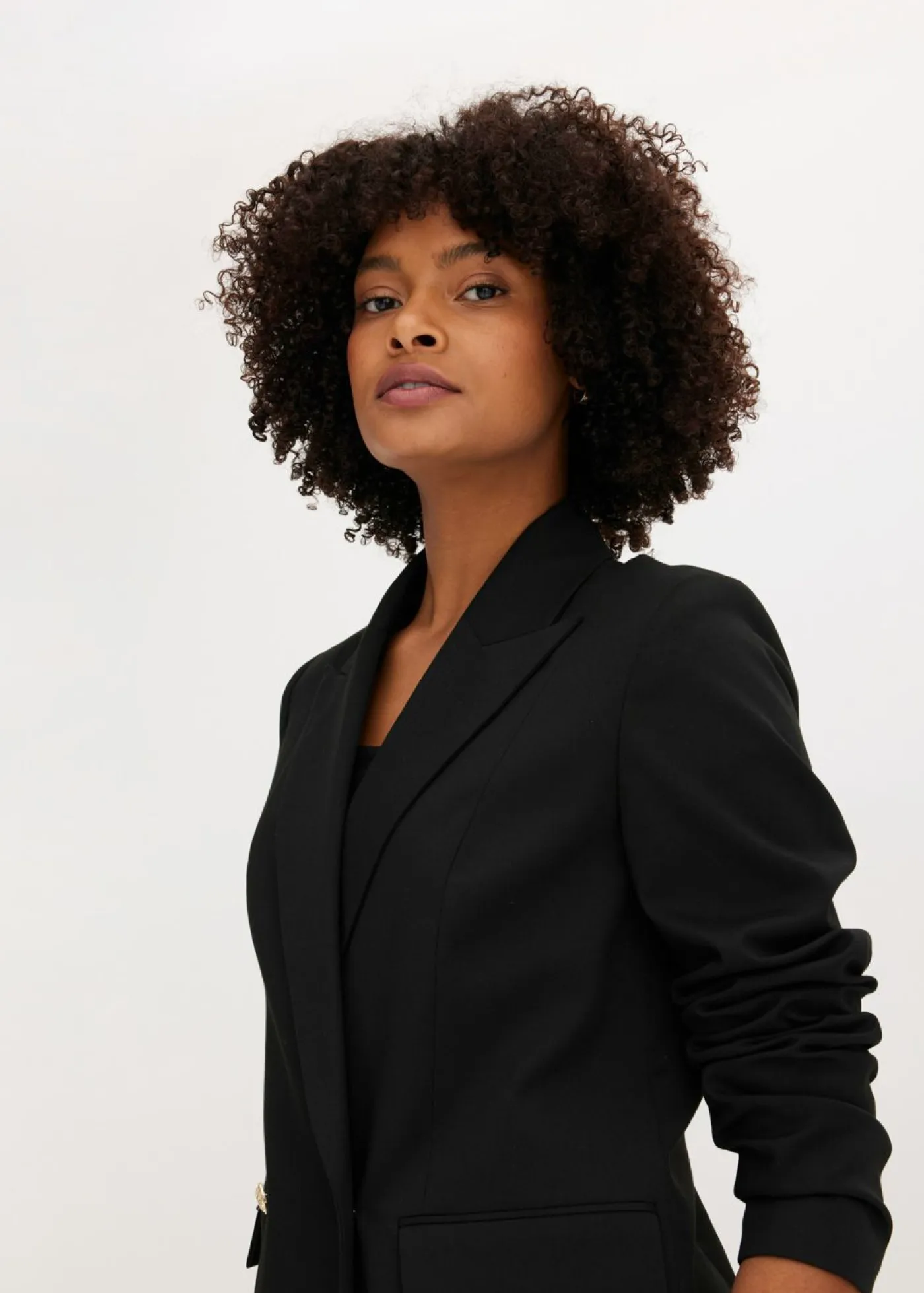 New Chaqueta larga con botones decorativos Mujer Blazers