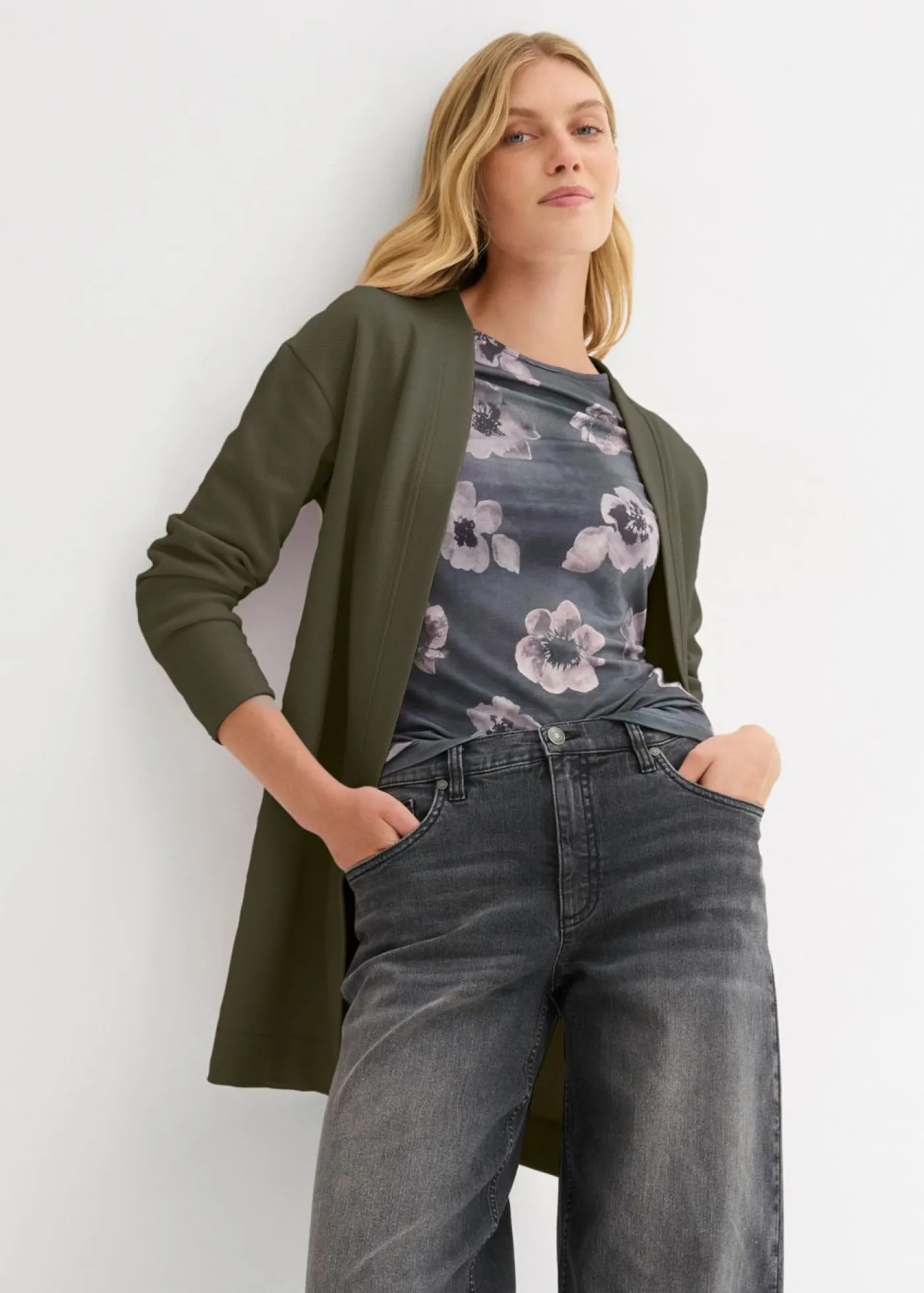 Discount Chaqueta larga de chándal en suave mezcla de algodón Mujer Ropa Cómoda