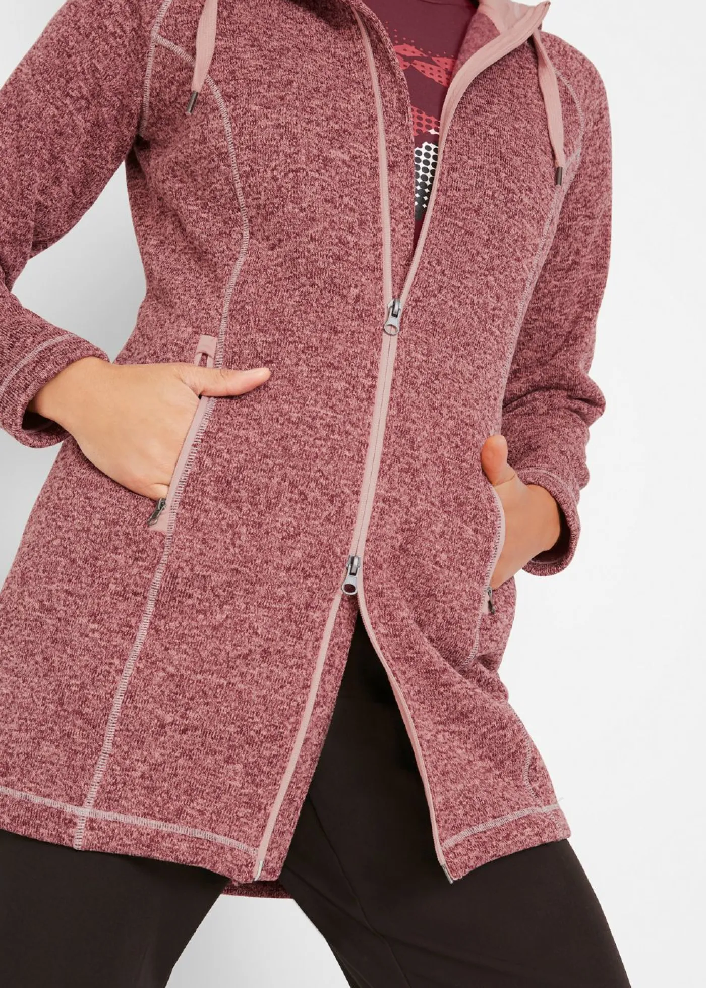 Hot Chaqueta larga de forro polar con capucha Mujer Ropa Cómoda|Chaquetas Y Abrigos