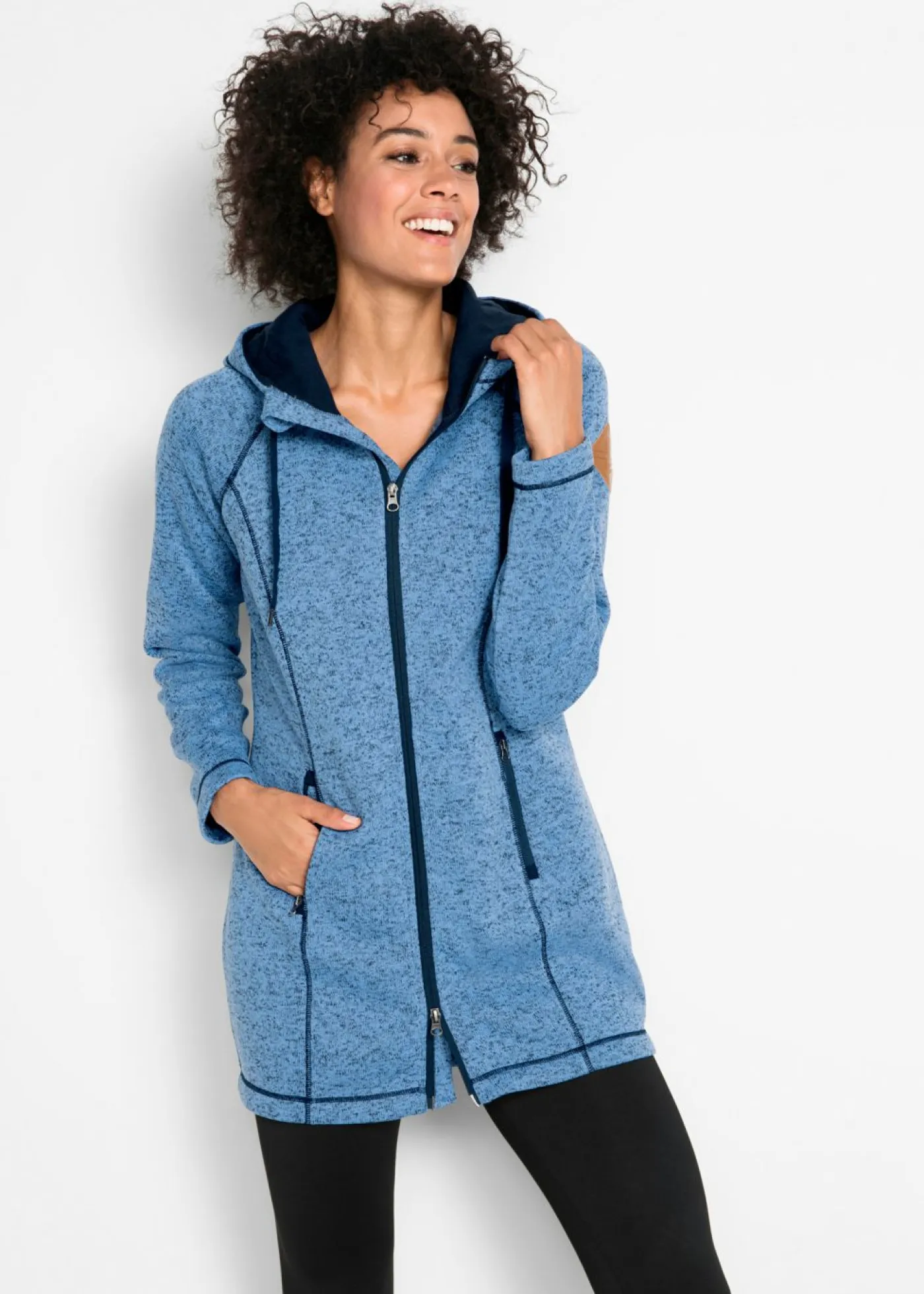 Clearance Chaqueta larga de forro polar con capucha Mujer Ropa Cómoda|Chaquetas Y Abrigos