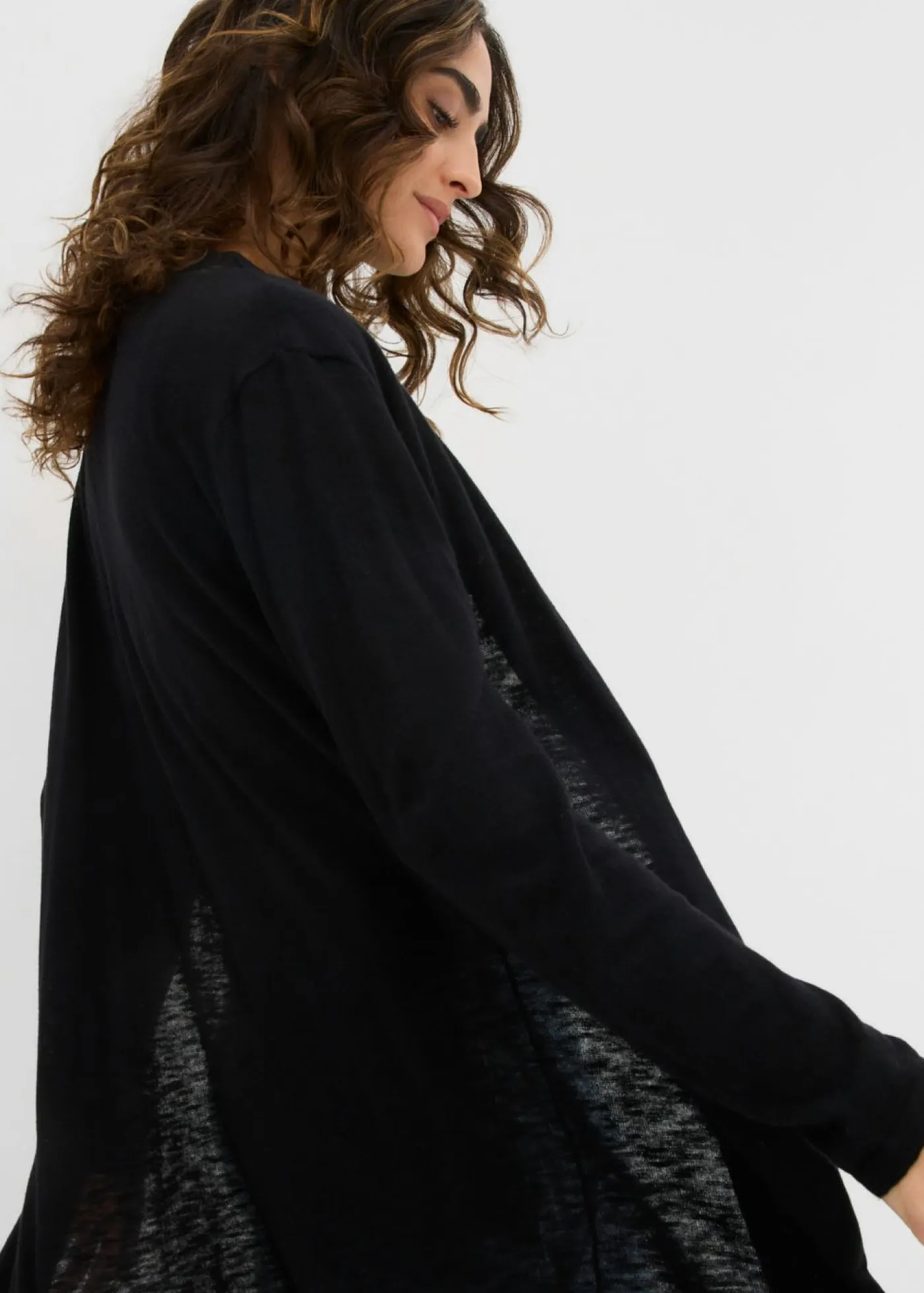Chaqueta larga de punto Mujer Básicos|Jerséis