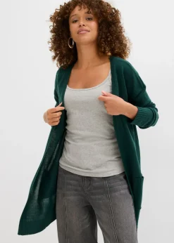 New Chaqueta larga de punto Mujer Básicos|Jerséis