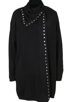 Sale Chaqueta larga de punto con tachuelas Mujer Jerséis|Ropa De Punto