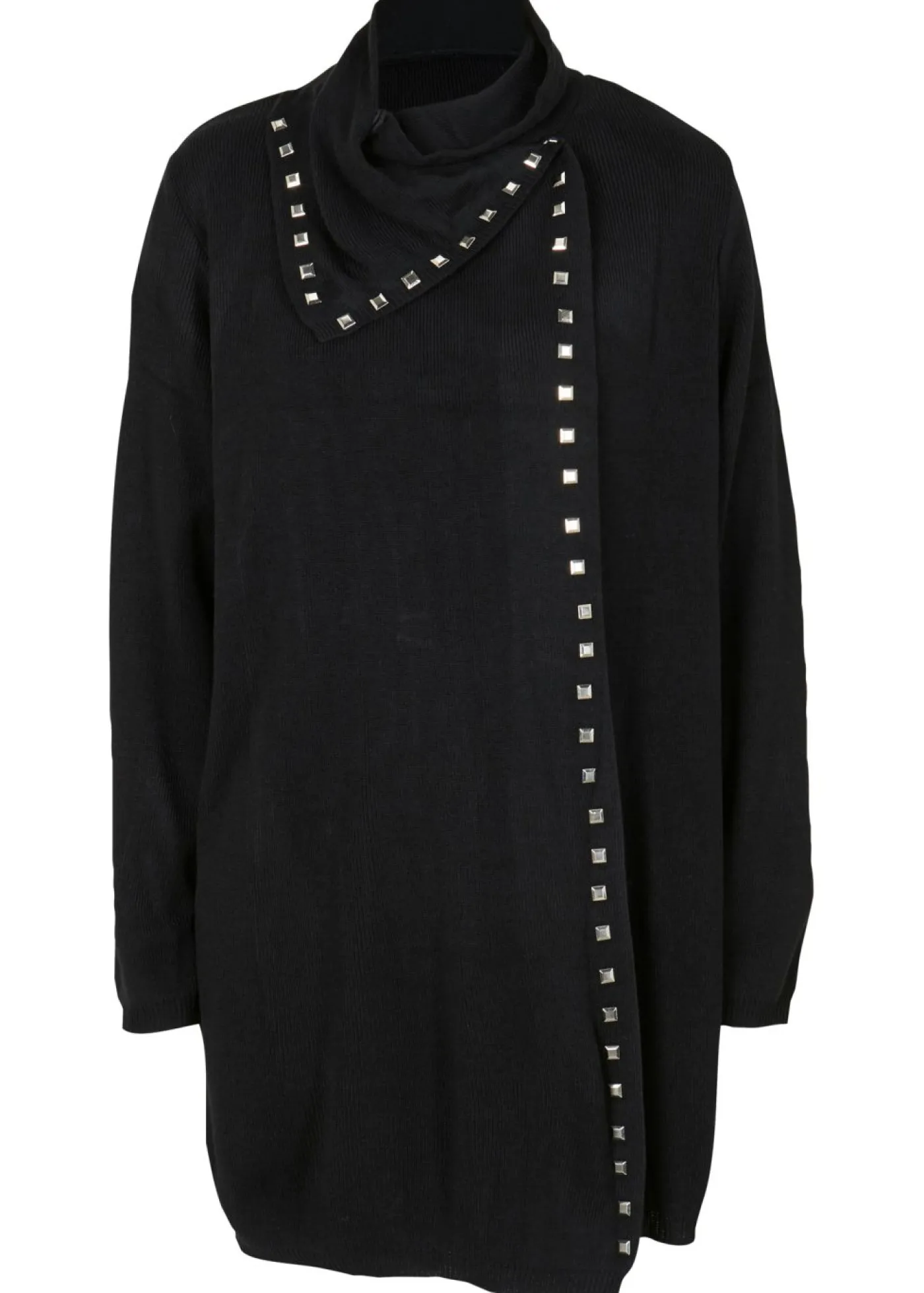 Sale Chaqueta larga de punto con tachuelas Mujer Jerséis|Ropa De Punto