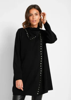 Sale Chaqueta larga de punto con tachuelas Mujer Jerséis|Ropa De Punto