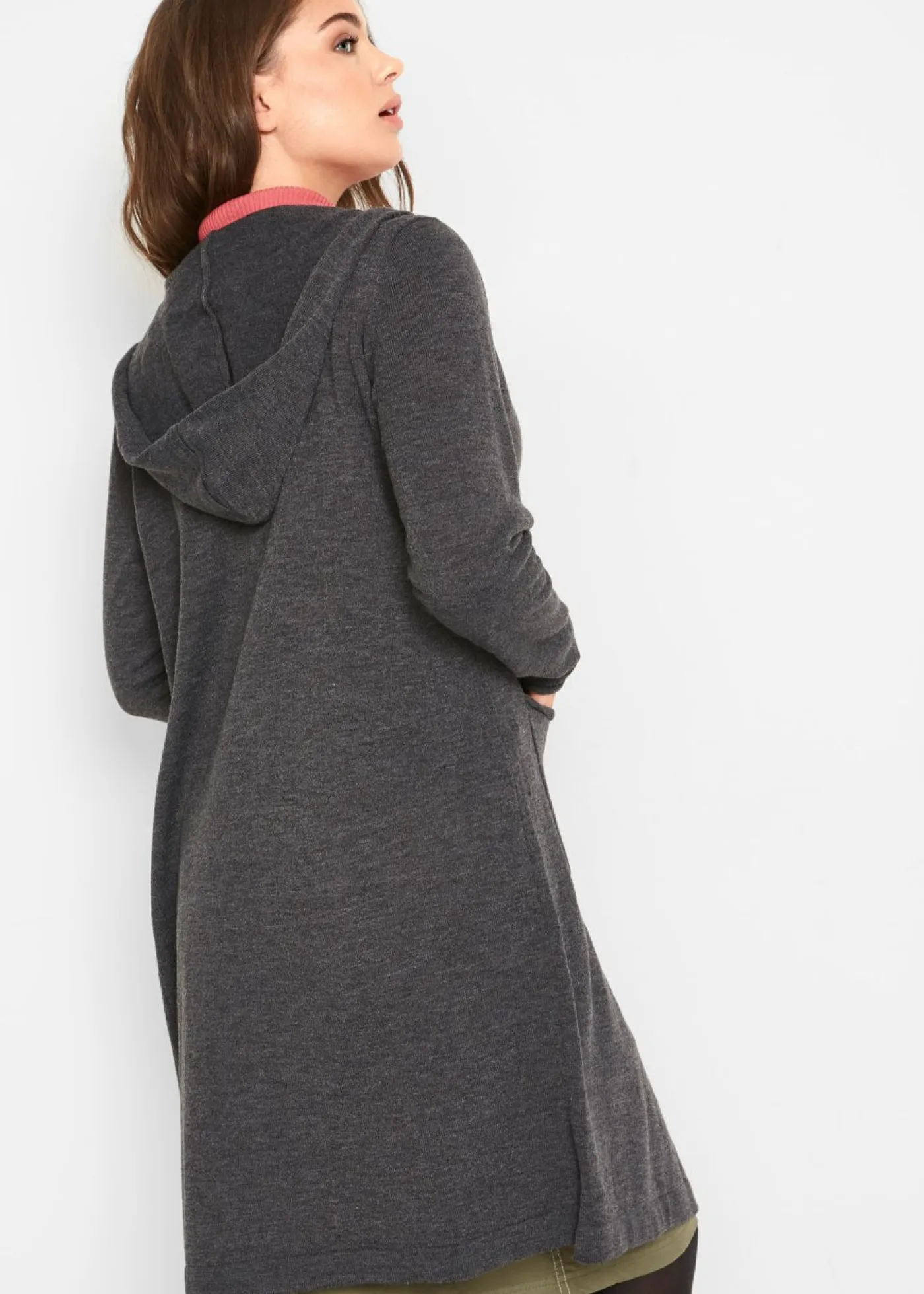 Hot Chaqueta larga de punto con capucha Mujer Jerséis|Ropa De Punto